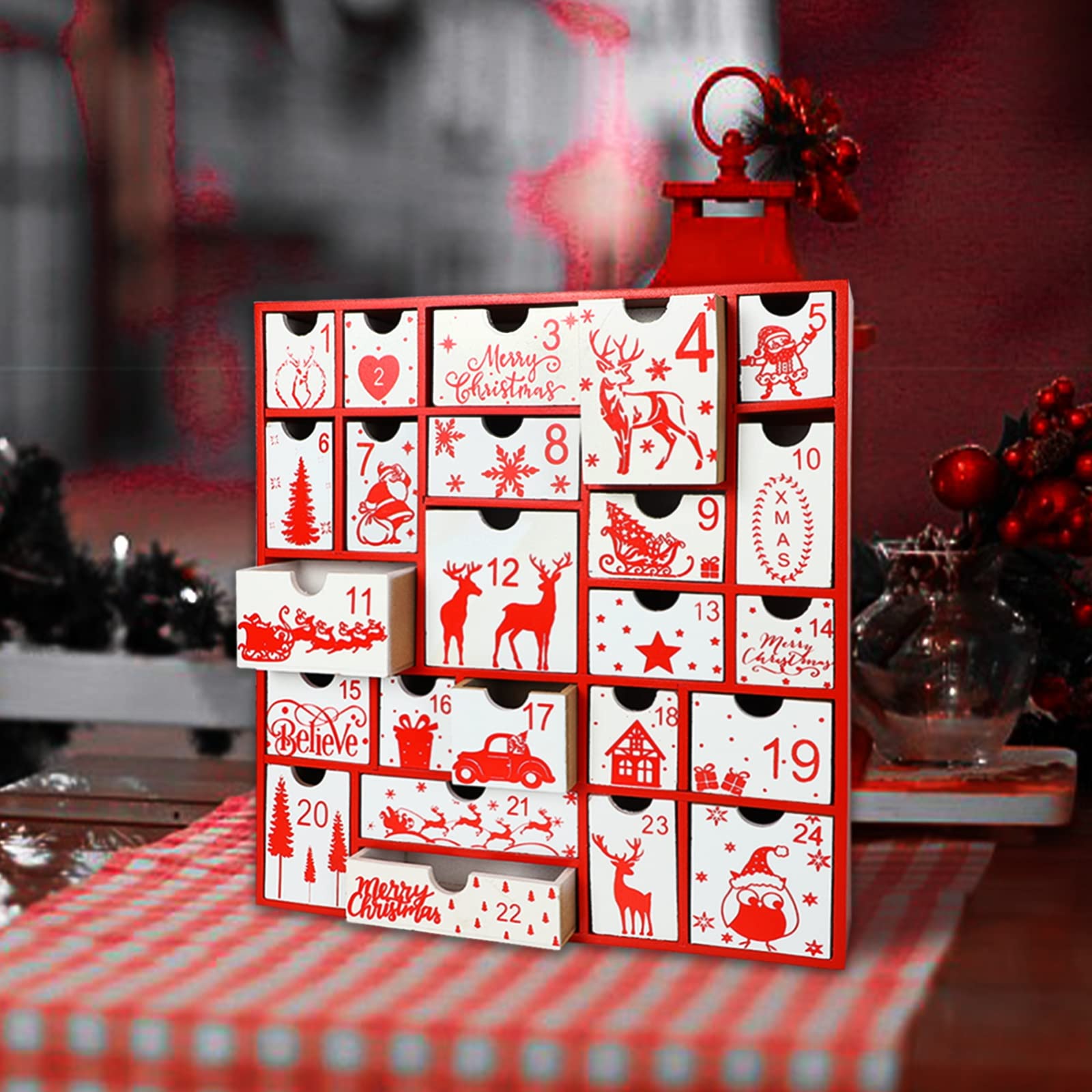 Amazon.co.jp: Aoutrow アドベントカレンダー 収納引き出し24個付き